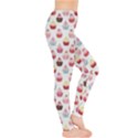 Pink Watercolor Cupcakes Pattern Hand Drawn Women s Leggings View4