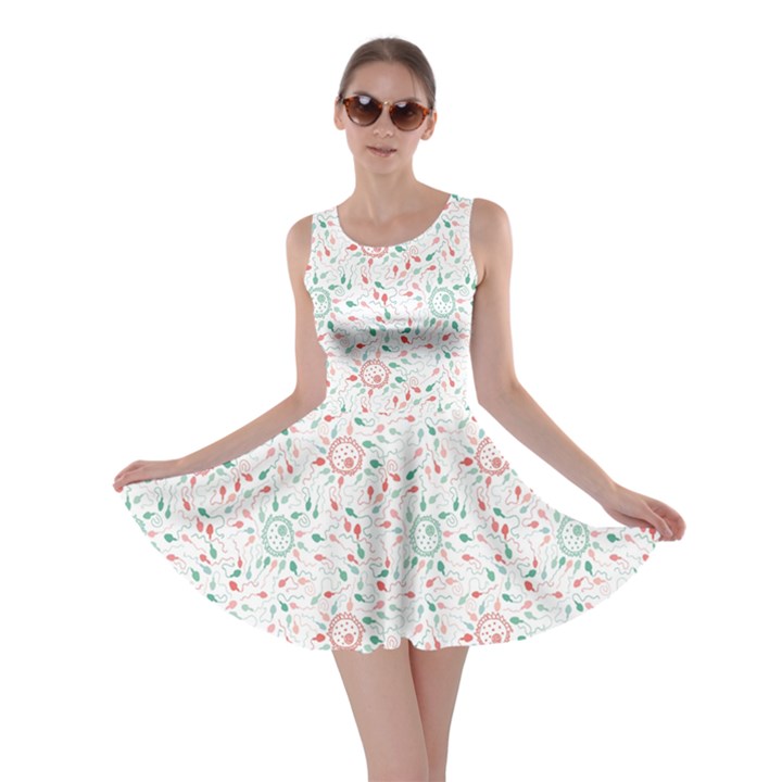 White Female Egg Male Sperm Fertilization Skater Dress