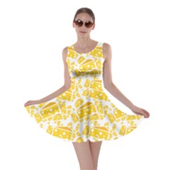 Yellow Cheese Pattern Skater Dress by CoolDesigns