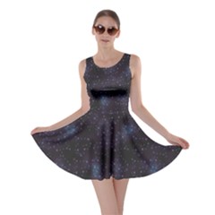 Blue Pattern Constellations Of Hearts On Night Skater Dress by CoolDesigns