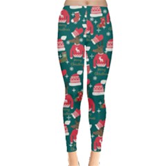 Dark Green Deer Leggings 