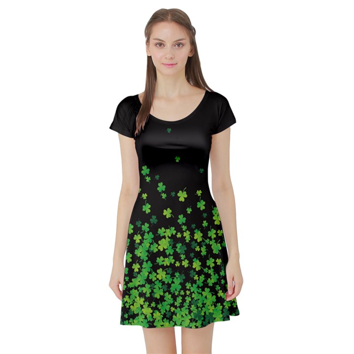 Shamrock Falling Short Sleeve Skater Dress