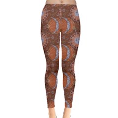 Brown Composition With Sun And Moon Leggings