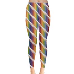 Colorful Colored Rainbow Pencils Pattern Leggings