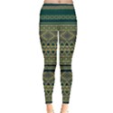 Green Aztec Tribal Chevron Stripes Leggings View1