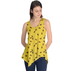 Yellow Pattern Of The Bee On Honeycombs Sleeveless Tunic Top