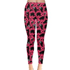 Pink Pattern Funny Dinosaurs Leggings by CoolDesigns