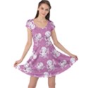 Purple Cute Octopus Stylish Design Cap Sleeve Dress View1