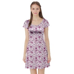 Purple Sex Pattern Short Sleeve Skater Dress by CoolDesigns