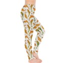 Orange Watercolor Dolphins Pattern Leggings View4