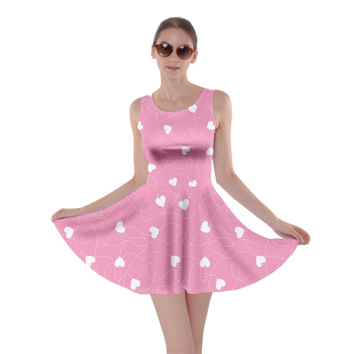 Pink Happy Valentines Day Pattern Template Skater Dress