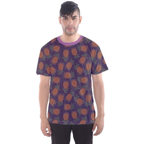 Purple Pattern Of Pineapple Men s Sport Mesh Tee by CoolDesigns