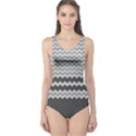 Gray Chervon One Piece Swimsuit View1