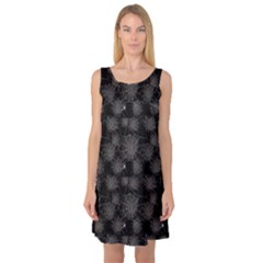 Black Web Spiders Pattern Sleeveless Satin Nightdress by CoolDesigns