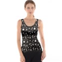 Black White Cats on Black Pattern for Your Design Tank Top View1