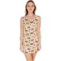 Colorful Pattern With Different Pizza And Spices Bodycon Dress View1