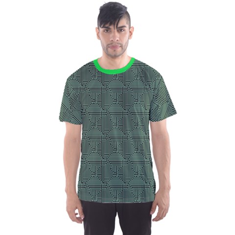 Green Pattern Of The Printed Circuit Board Men s Sport Mesh Tee by CoolDesigns