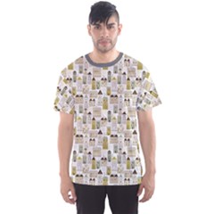 Gray Pattern With Urban Landscape Men s Sport Mesh Tee