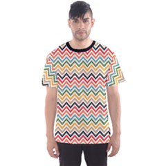 Colorful Wave Chevron Pattern Men s Sport Mesh Tee