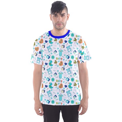 Blue Colorful Baby Boy Pattern Men s Sport Mesh Tee by CoolDesigns