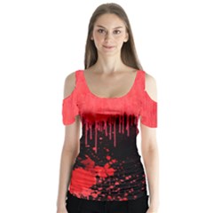 Bloody 2 Halloween V2 Butterfly Sleeve Cutout Tee