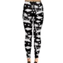 Black Pattern with Silhouettes Coconut Palm Trees Hammock Women s Leggings View2