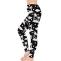 Black Pattern with Silhouettes Coconut Palm Trees Hammock Women s Leggings View3