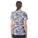 Gray Pattern with Sea and Palm Trees Summer Women s Sport Mesh Tee View2