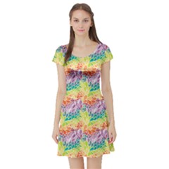 Colorful Abstract Pattern Short Sleeve Skater Dress by CoolDesigns