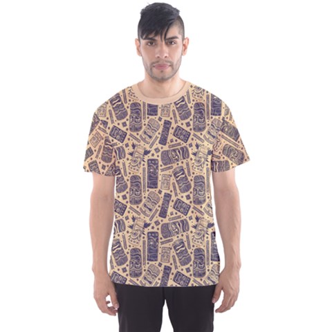 Nude Vintage Aloha Tiki Pattern For Your Business Men s Sport Mesh Tee by CoolDesigns