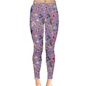 Purple Colorful Circus Pattern Leggings View1