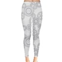 Gray Pattern Gear Wheels Black Checkered Leggings View1