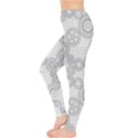 Gray Pattern Gear Wheels Black Checkered Leggings View3