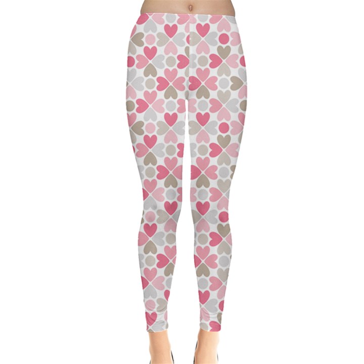 Pink Floral Pattern Leggings