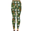 Green Pattern Colorful Funny Surprised Owls Leggings View2