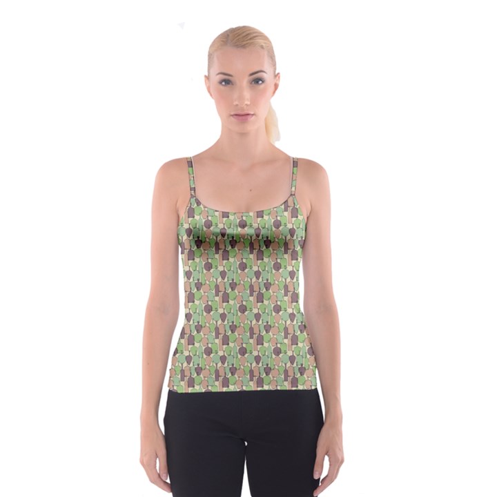 Colorful Abstract Decorative Pattern Endless Colorful Spathetti Strap Top