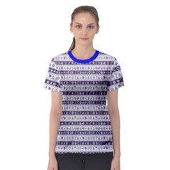 Blue Borders With Nautical And Sea Symbols Women s Sport Mesh Tee