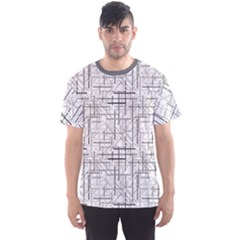 Gray Abstract Geometric Pattern Men s Sport Mesh Tee