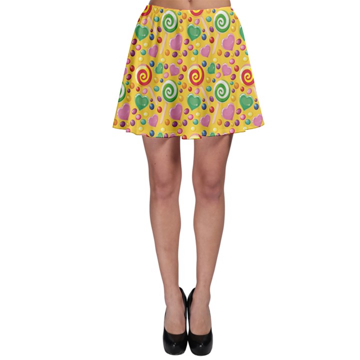 Colorful Of A Pattern Cute Candies Skater Skirt