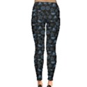 Dark Sea Life Pattern On Black In Square Format Leggings View2