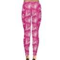 Pink Love Concept Pattern With Lace Hearts Leggings View2