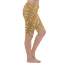 Yellow with Stylized Sharks Stylish Design Cropped Leggings View3