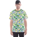 Green Brazil Pattern Stylish Design Men s Sport Mesh Tee View1