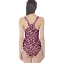 Purple Pink Leopard Texture Pattern Women s One Piece Swimsuit View2