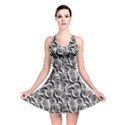 Black Flower Pattern with Black and White Roses Flowers Reversible Skater Dress View1