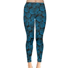 Blue Basketball Halftone Gradient Pattern Leggings