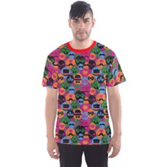 Red Celebration Festive With Carnival Icons Objects Pattern Men s Sport Mesh Tee