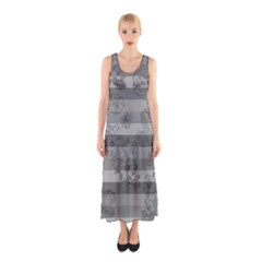 Gray Stripes Sleeveless Maxi Dress by CoolDesigns