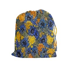 Floral Pattern Background Drawstring Pouches (extra Large) by Simbadda