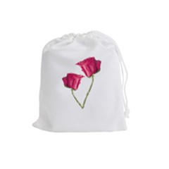 Red Roses Photo Drawstring Pouches (large)  by dflcprints